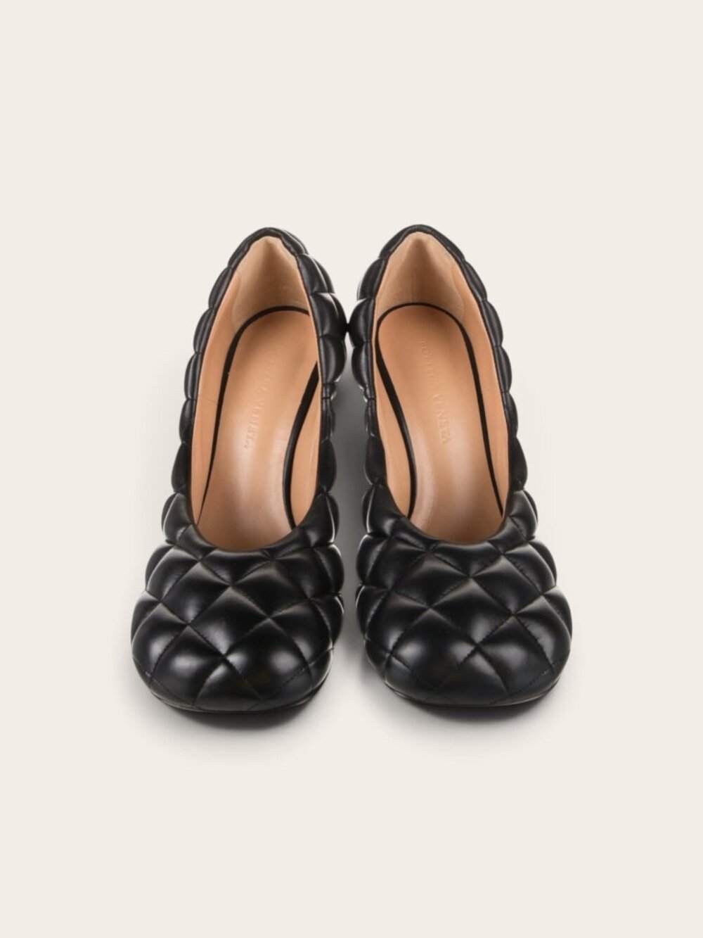 Bottega Veneta Black Quilted Leather Rounded-Toe Pumps